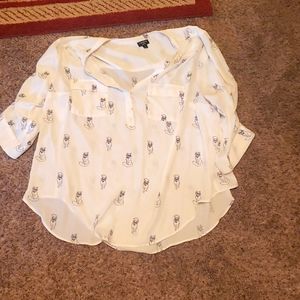 EUC Torrid Harper Cat Print Blouse Plus Size 2.